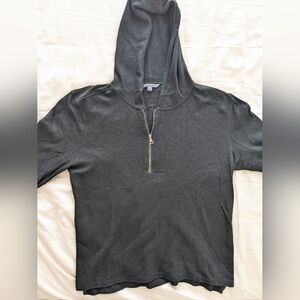 John Varvatos Black Quarter Zip Hoodie